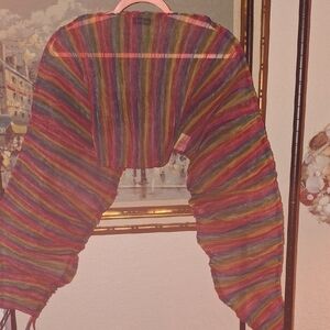 Colorful Striped Sheer Shawl